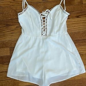 White Laced Romper